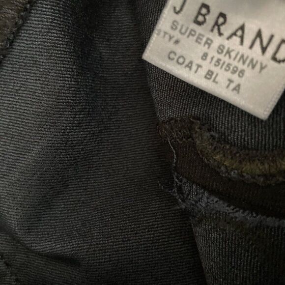 J Brand Jeans Womens 25 Super Skinny Coated Black Tar Dark Bronze Metallic‎ NEW - Picture 14 of 14